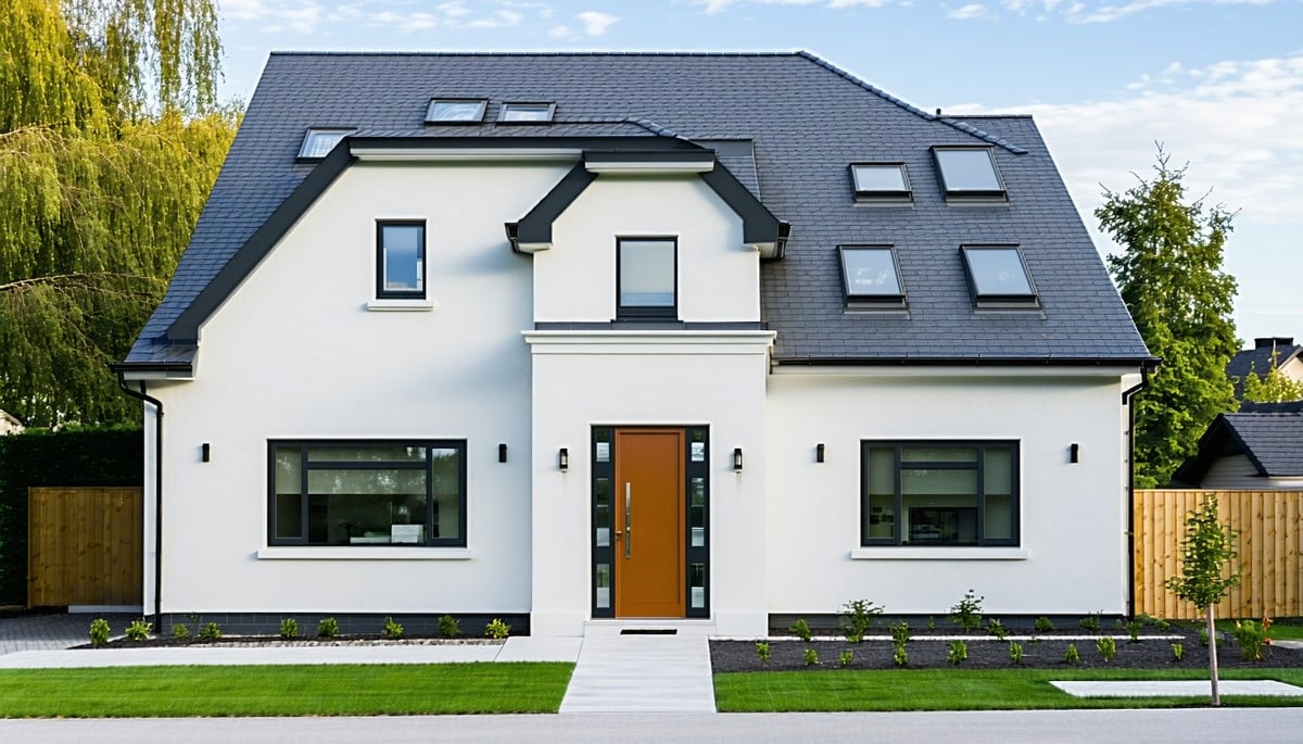 A professionally painted exterior home showcasing quality craftsmanship